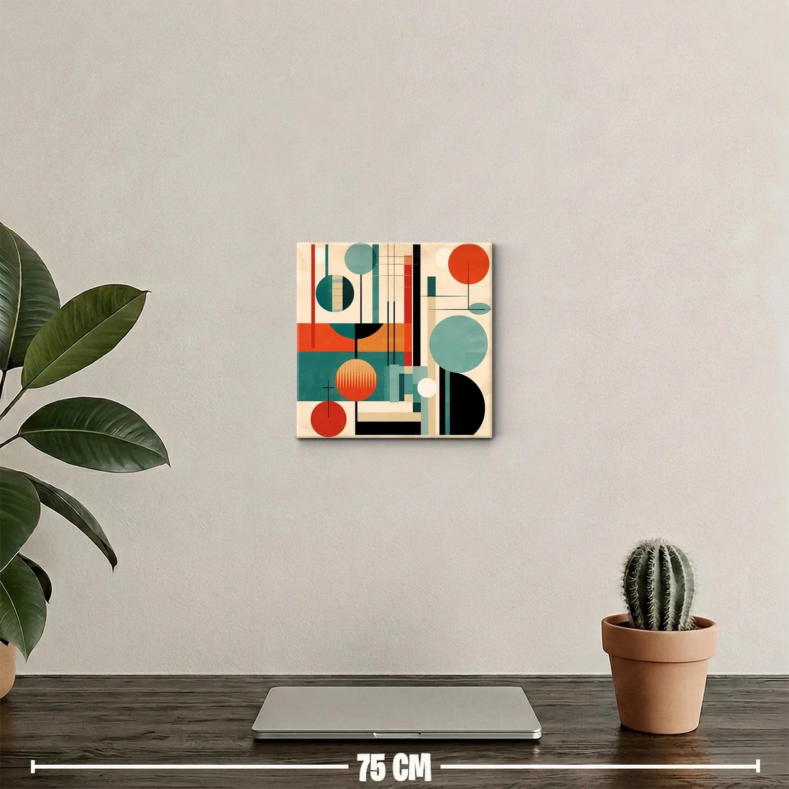 Cuadro abstracto con formas geométricas y colores vibrantes — miniatura 2
