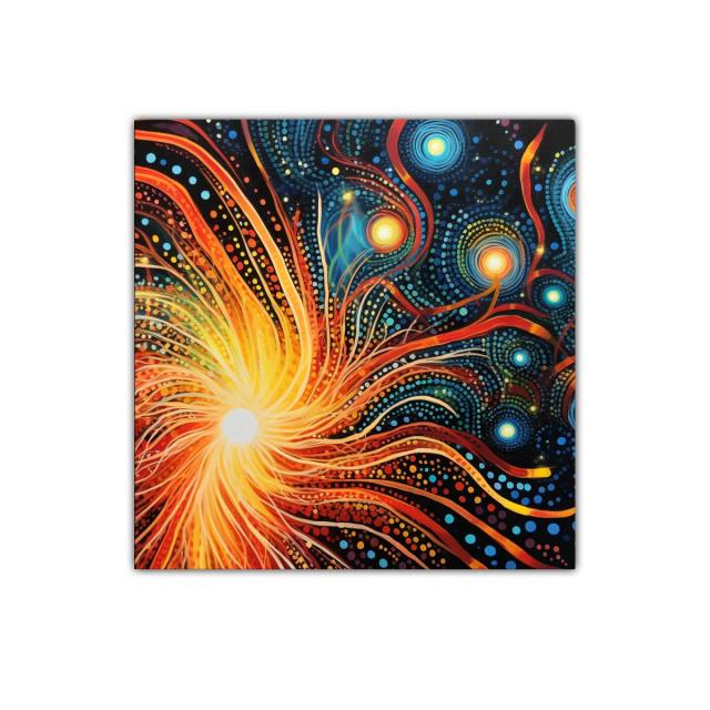 Explosión de luces y energía en movimiento circular