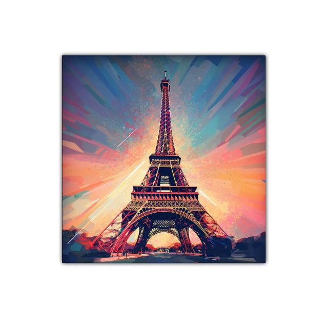 Cuadro Torre Eiffel con vibrantes tonos y luz cálida