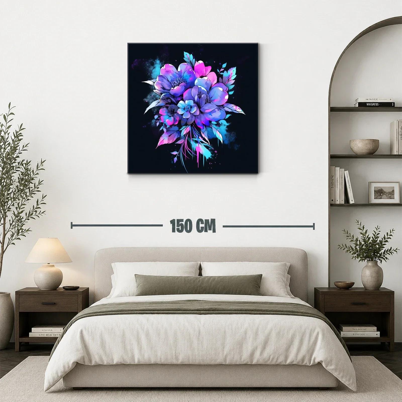 Ramo de flores en tonos violetas y azules vibrantes — miniatura 3