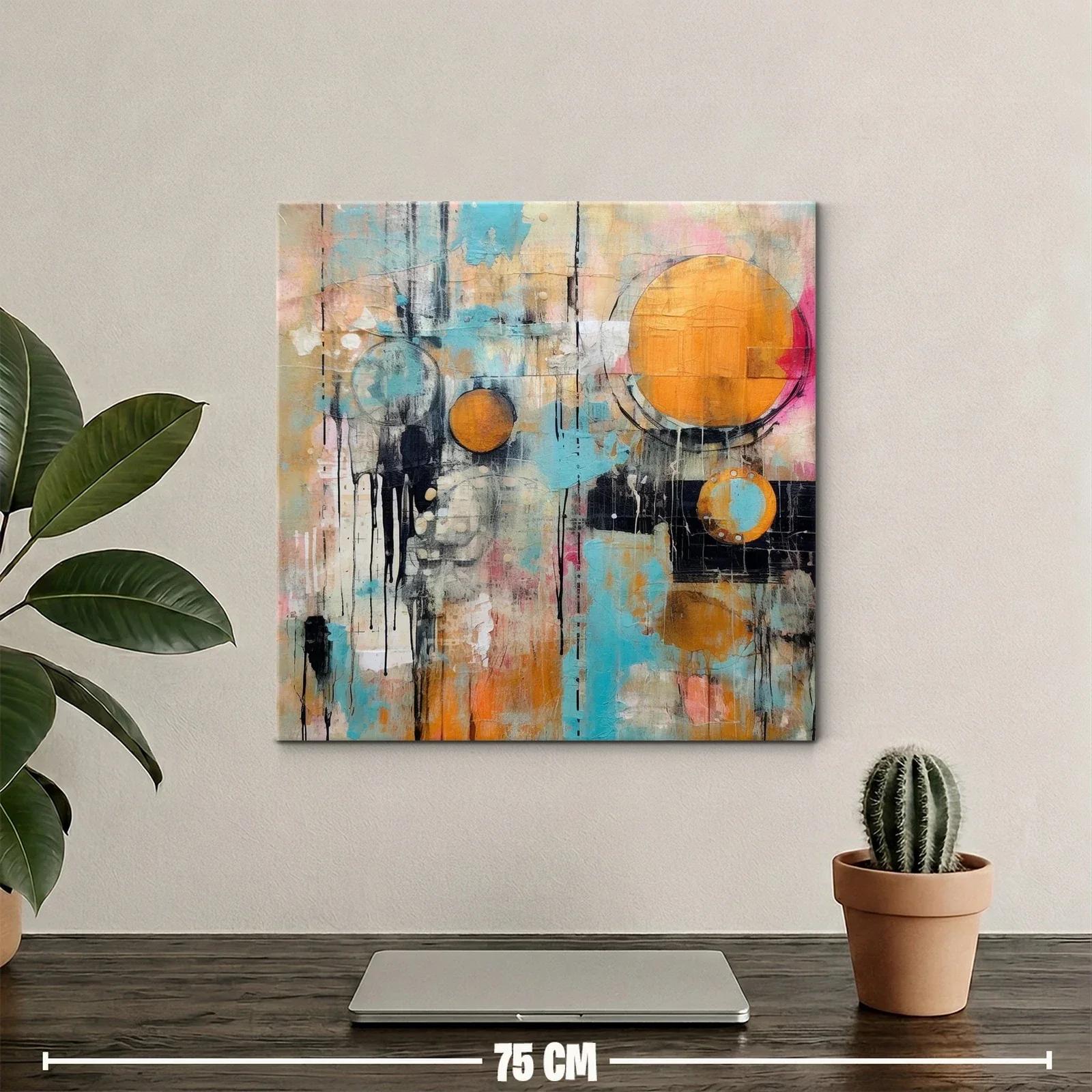 Composición abstracta con círculos naranjas y tonos pastel — miniatura 2