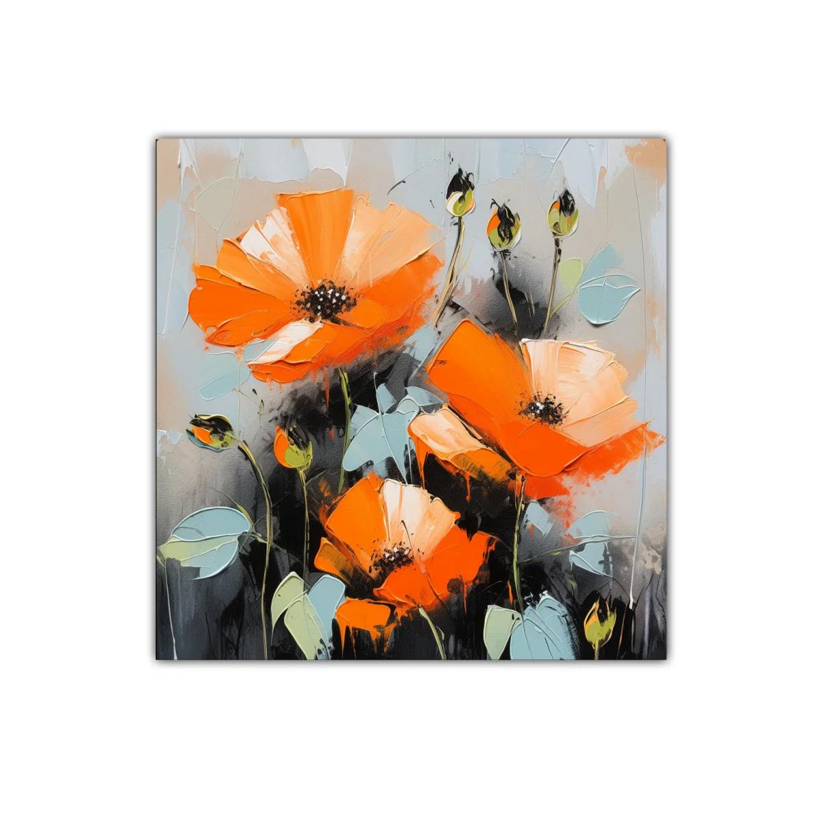 Cuadro decorativo con vibrantes flores naranjas — imagen principal