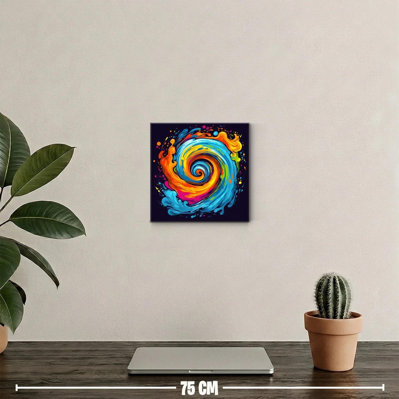Cuadro abstracto espiral vibrante de colores intensos — miniatura 2