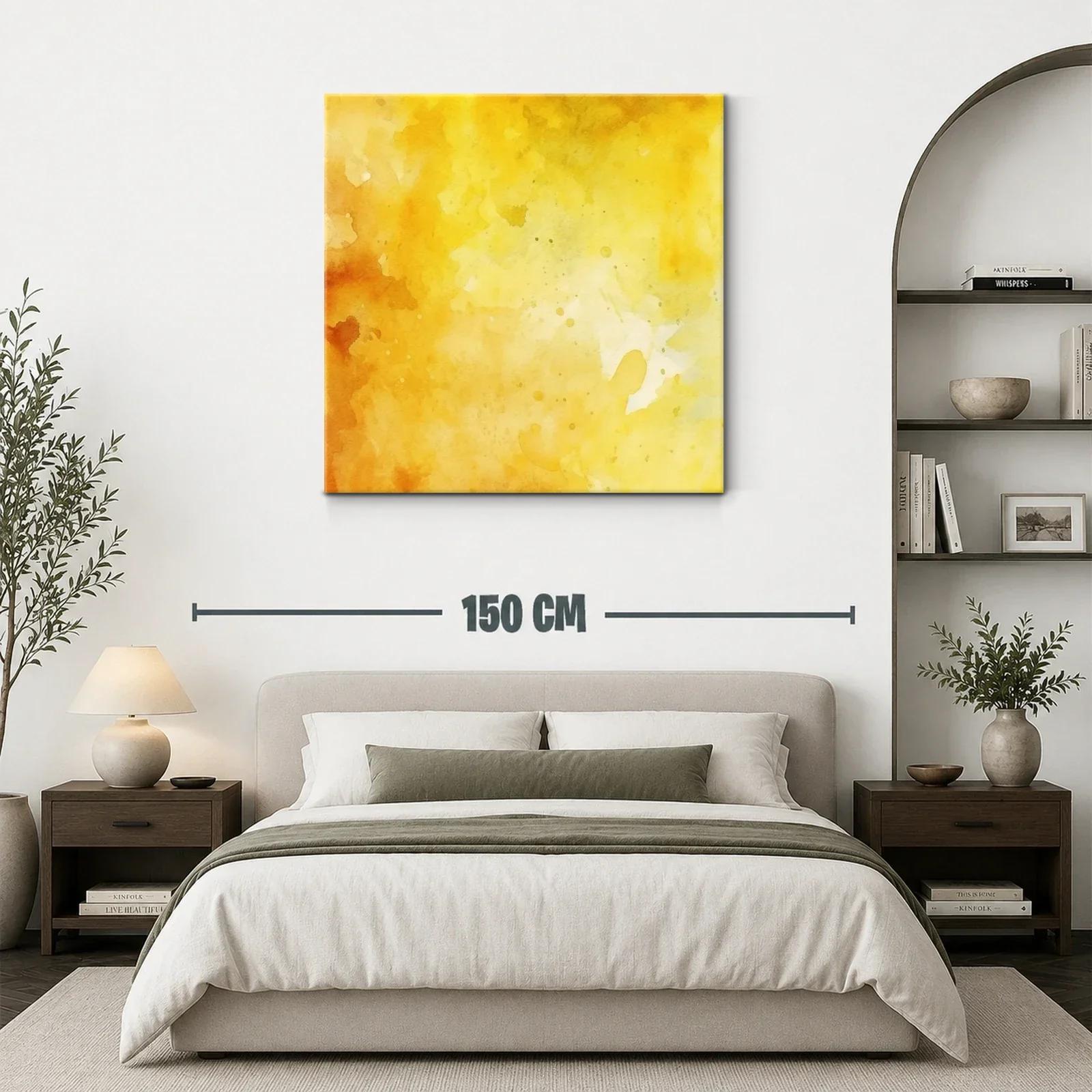 Cuadro abstracto en tonos cálidos y dorados luminosos — miniatura 3