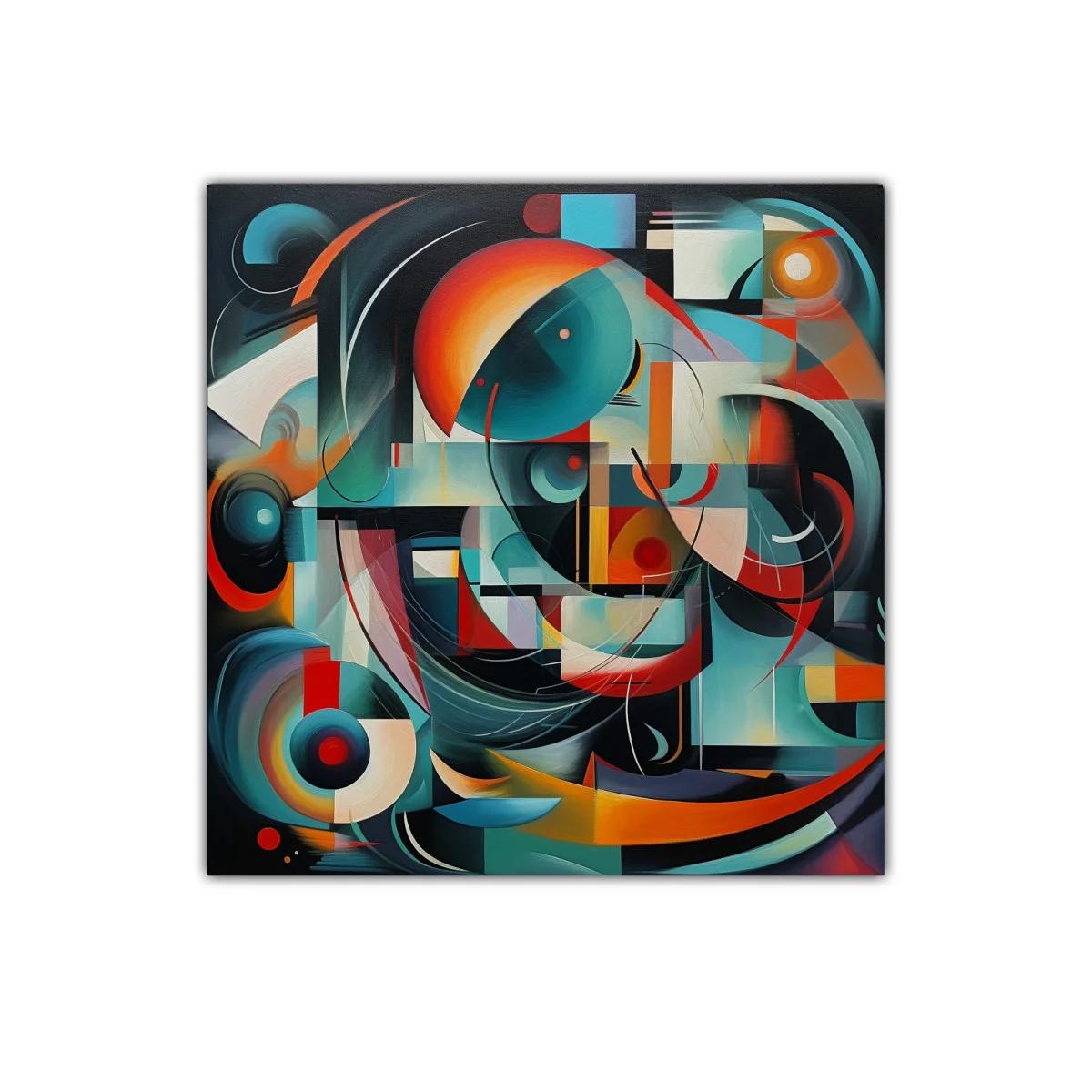 Composición abstracta con formas circulares y colores vibrantes — imagen principal