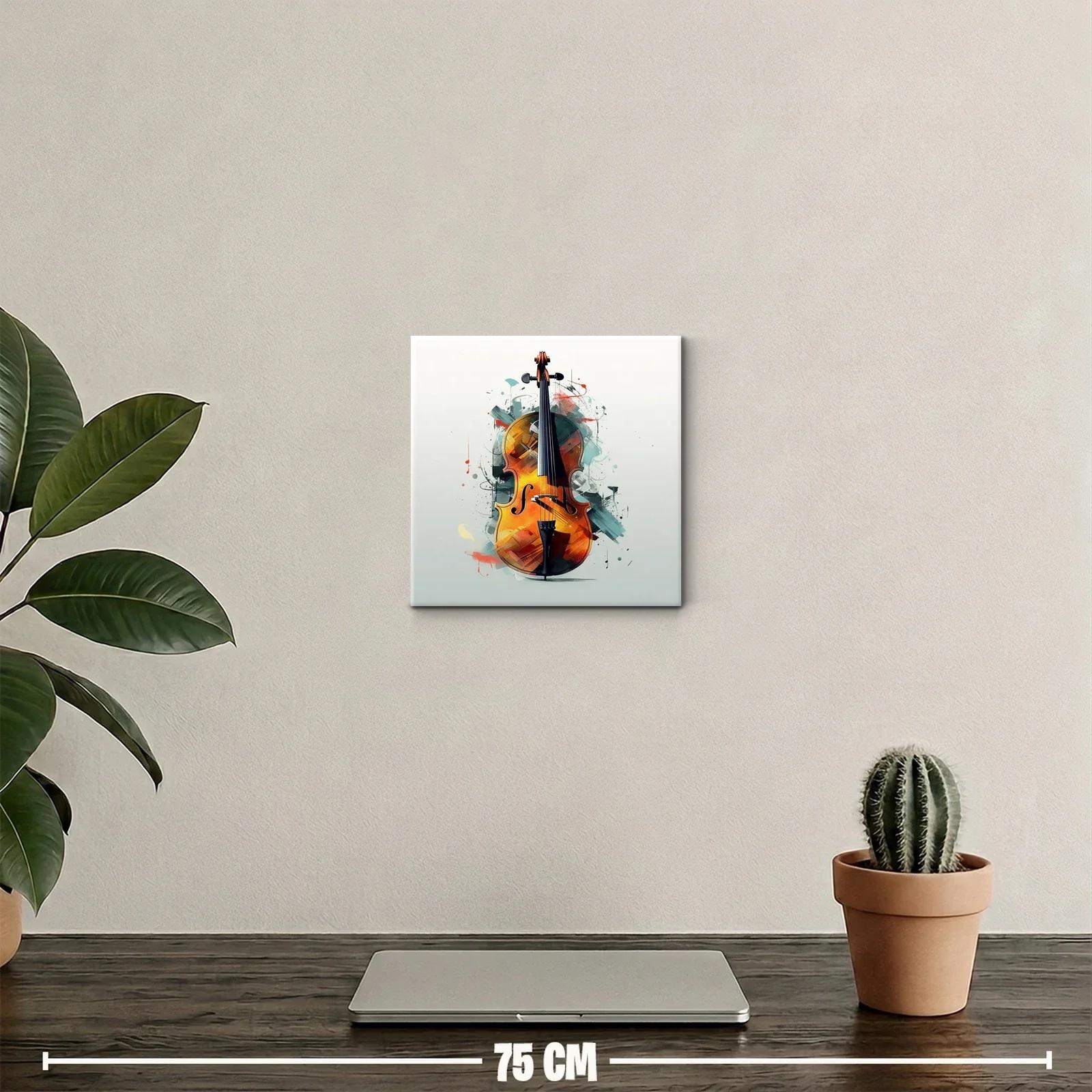 Cuadro con violín vibrante y toque moderno artístico — miniatura 2