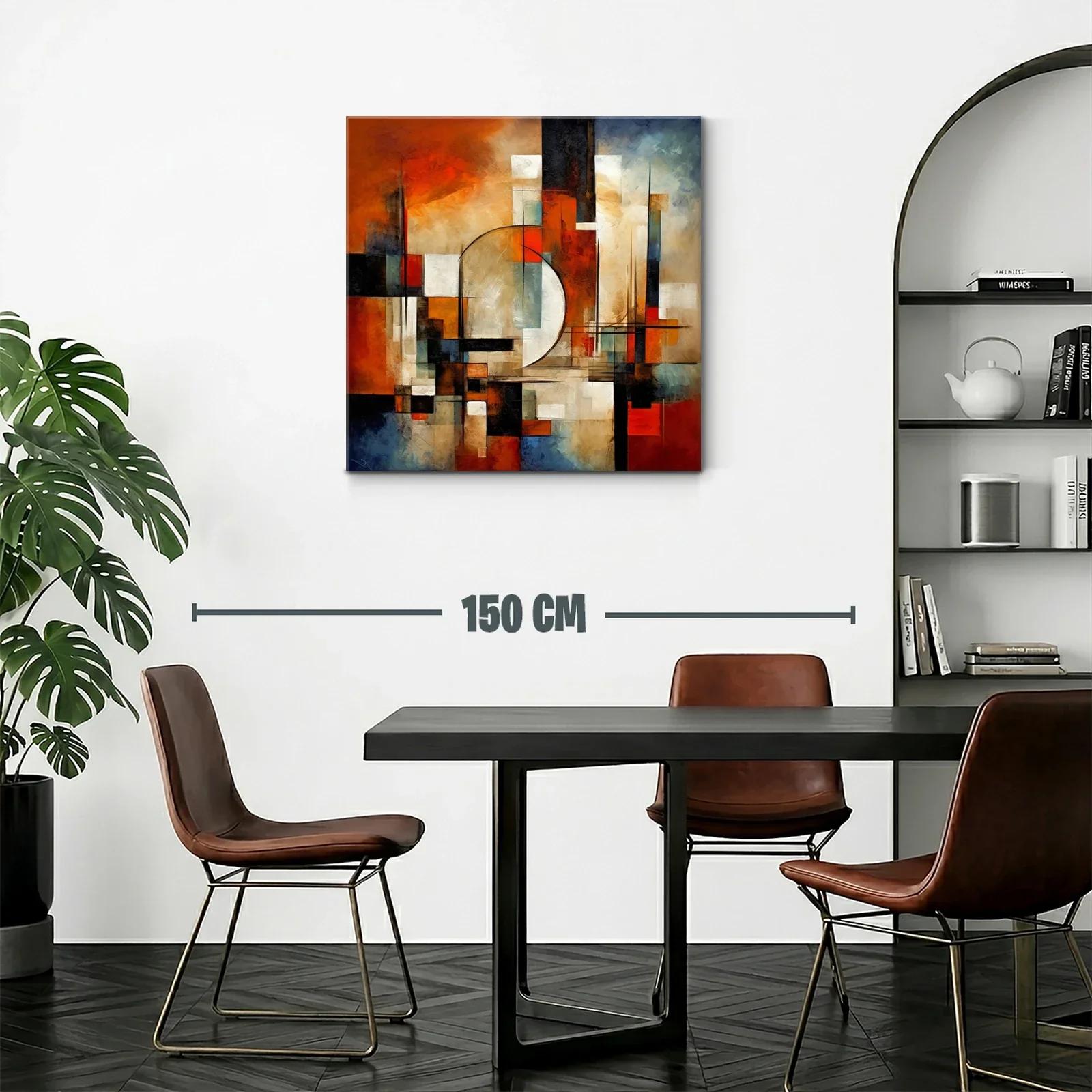 Composición abstracta con tonos cálidos y geométricos — miniatura 2