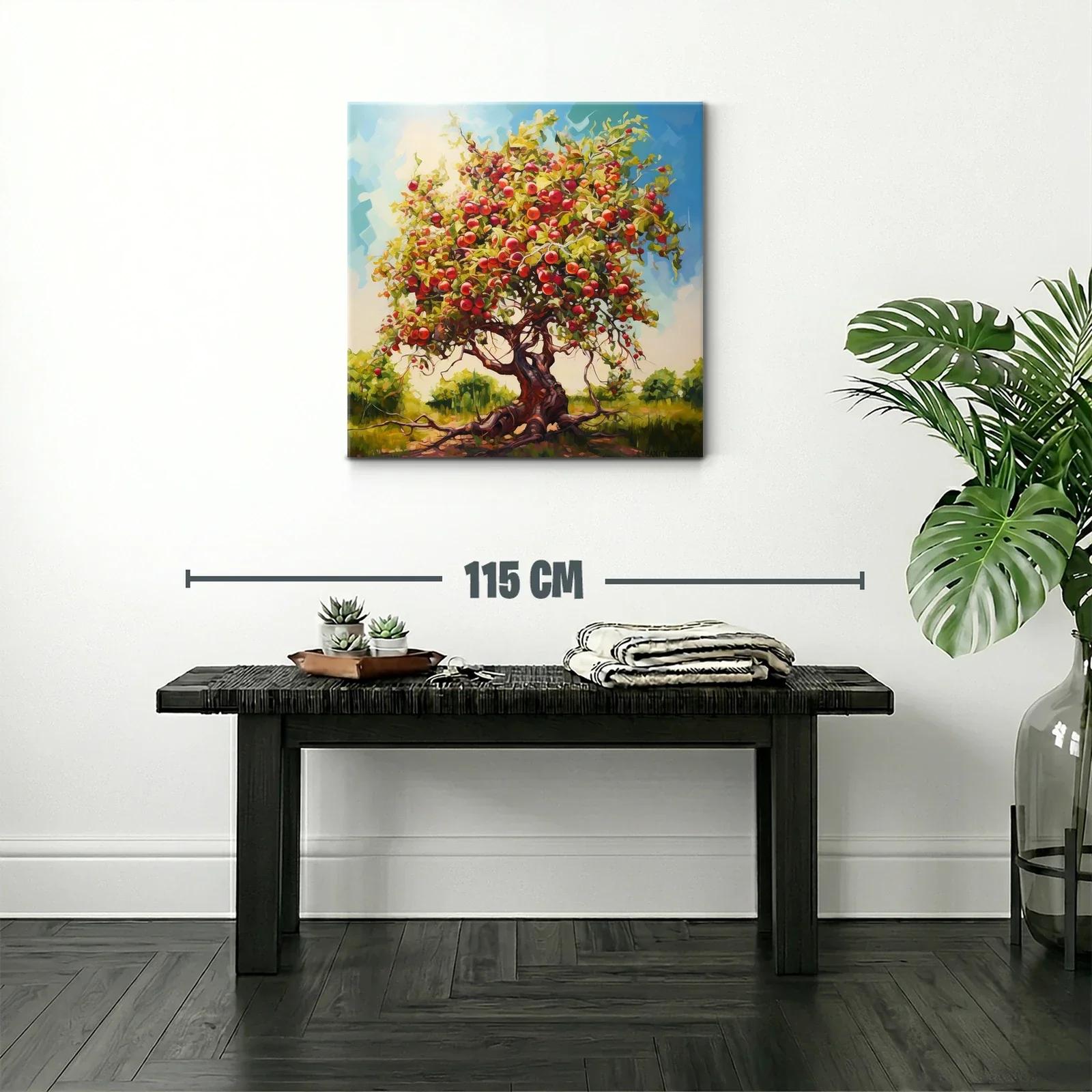 Árbol rebosante de manzanas en paisaje soleado — miniatura 2