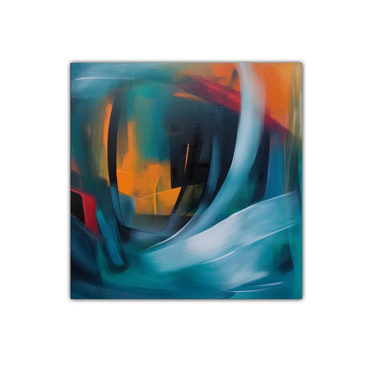 Cuadro abstracto con formas fluidas y tonos vibrantes — miniatura 1