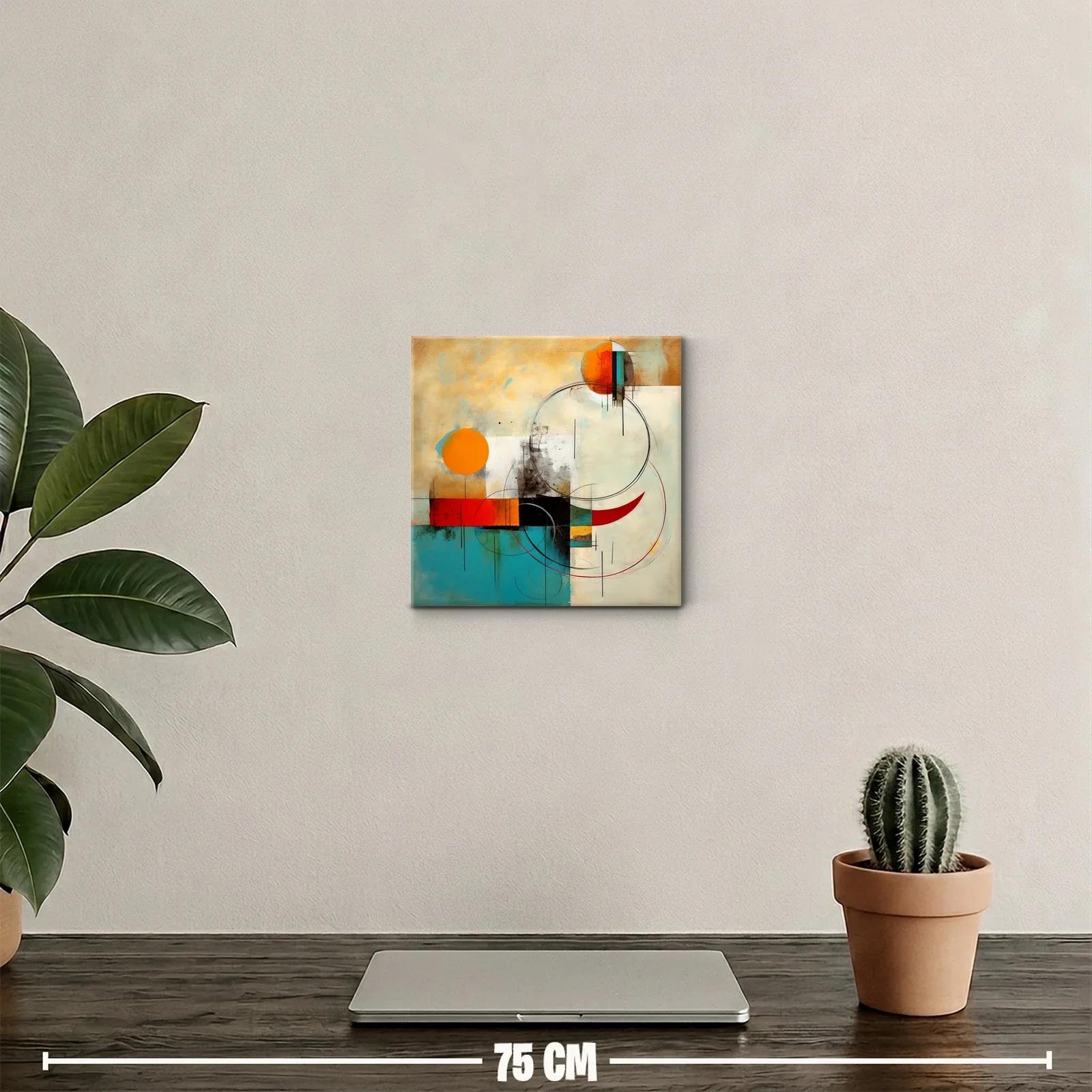 Composición abstracta con círculos y vibrantes colores cálidos — miniatura 2