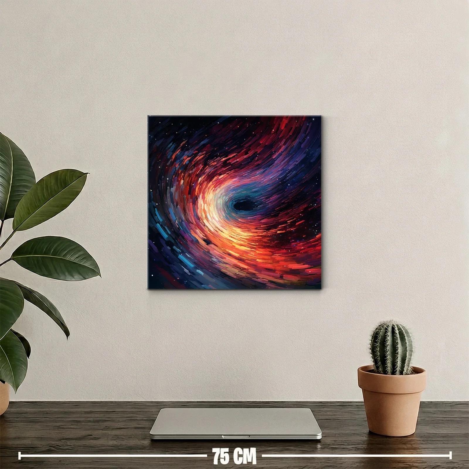 Cuadro abstracto de espiral cósmica en tonos vibrantes — miniatura 2