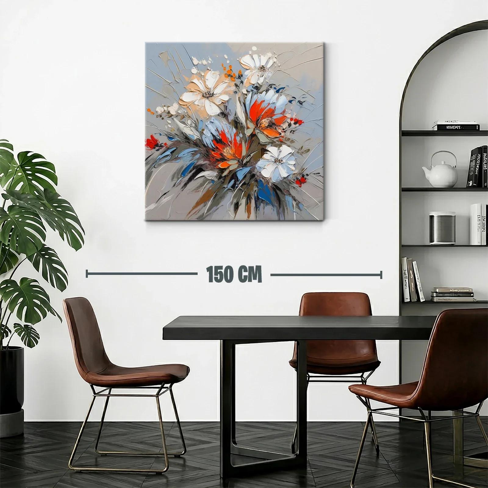 Composición floral vibrante con tonos cálidos y fríos — miniatura 2