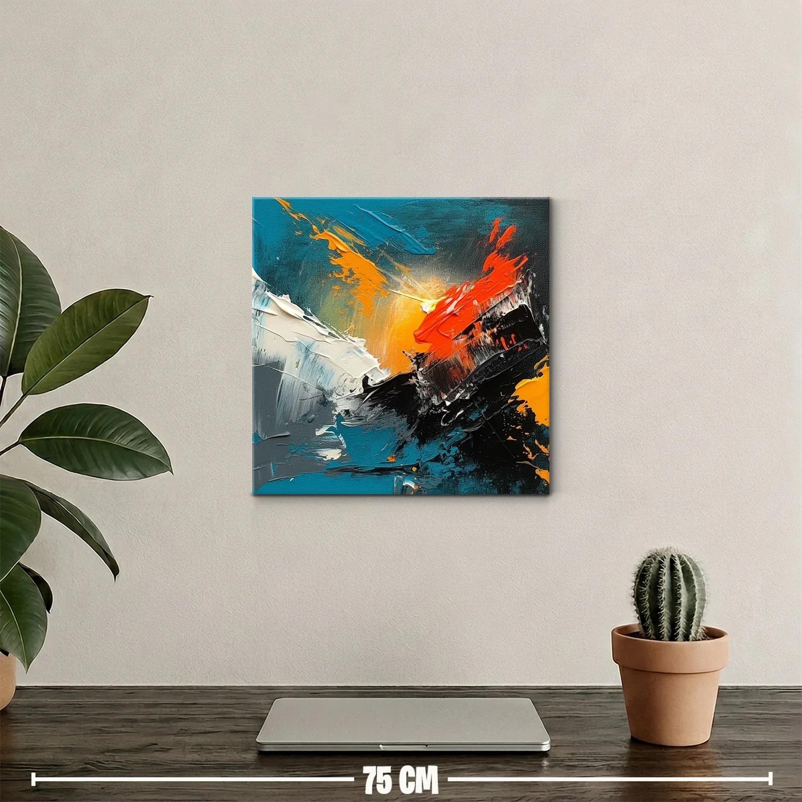 Cuadro abstracto con tonos vibrantes y contrastes intensos — miniatura 2