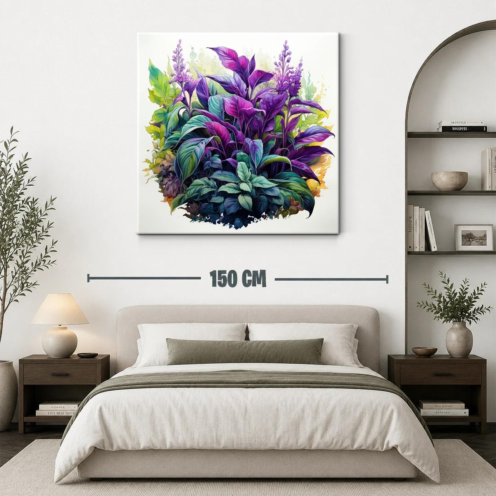 Exuberante Composición de Hojas en Tonos Violeta y Verde — miniatura 3