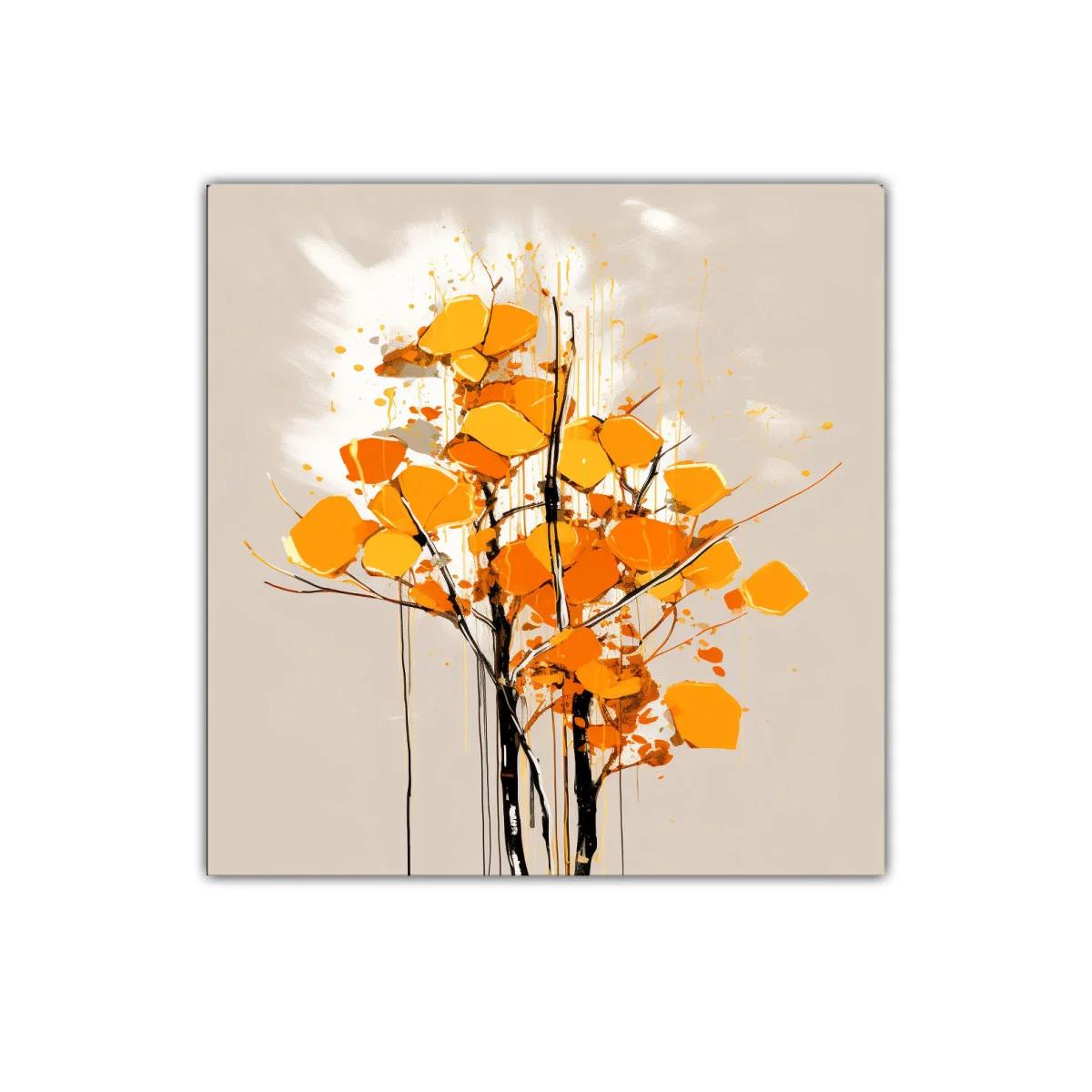 Cuadro decorativo arbusto en tonos cálidos y vibrantes — imagen principal