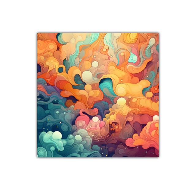 Cuadro decorativo con formas fluidas y colores vibrantes