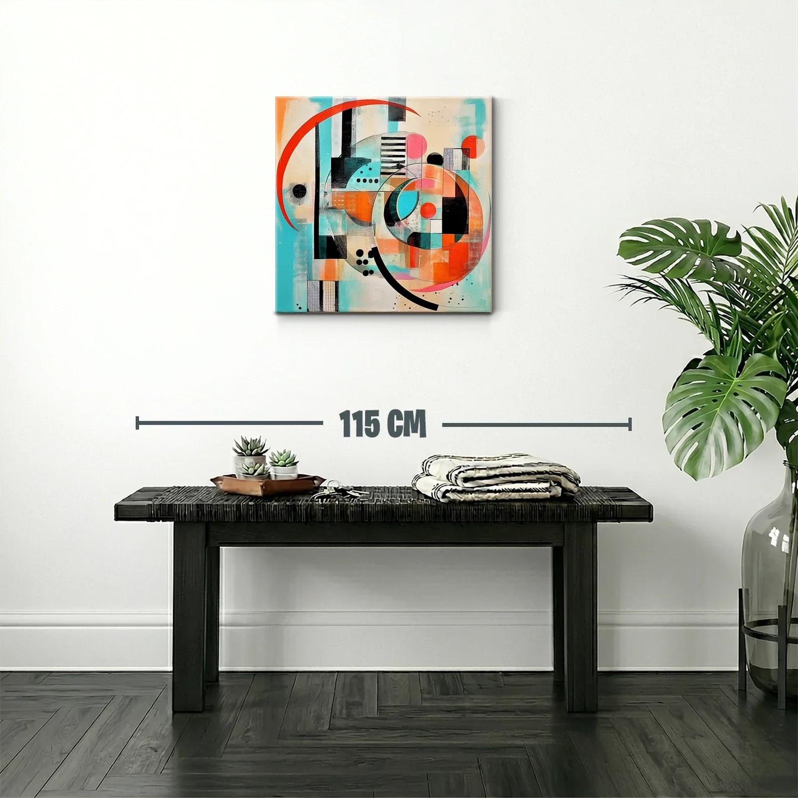 Composición abstracta con círculos y líneas en tonos vivos — miniatura 2