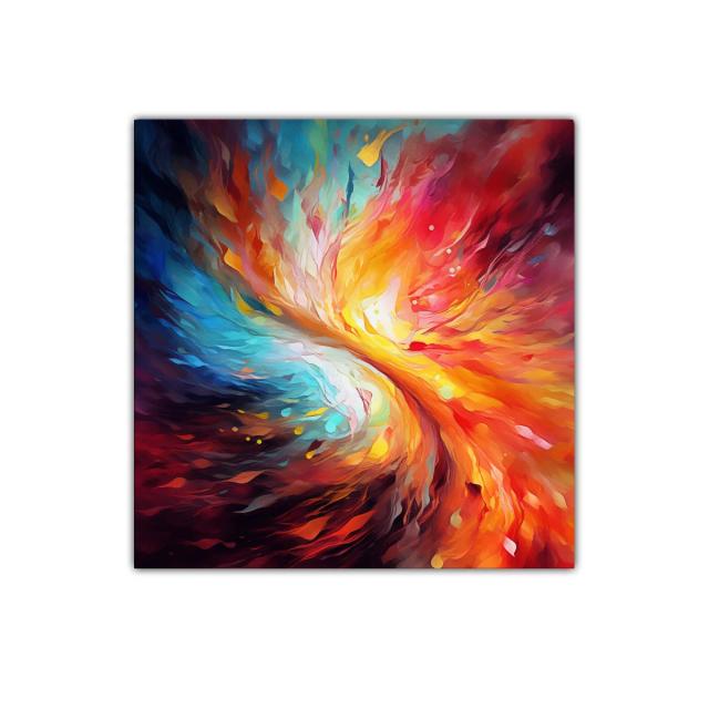 Cuadro abstracto con explosión de colores vibrantes