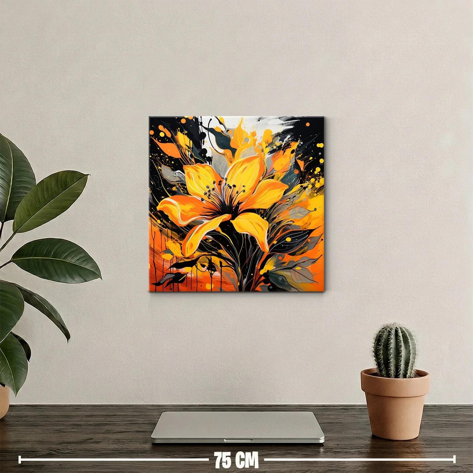 Flor vibrante con explosión de tonos naranja y negro — miniatura 2