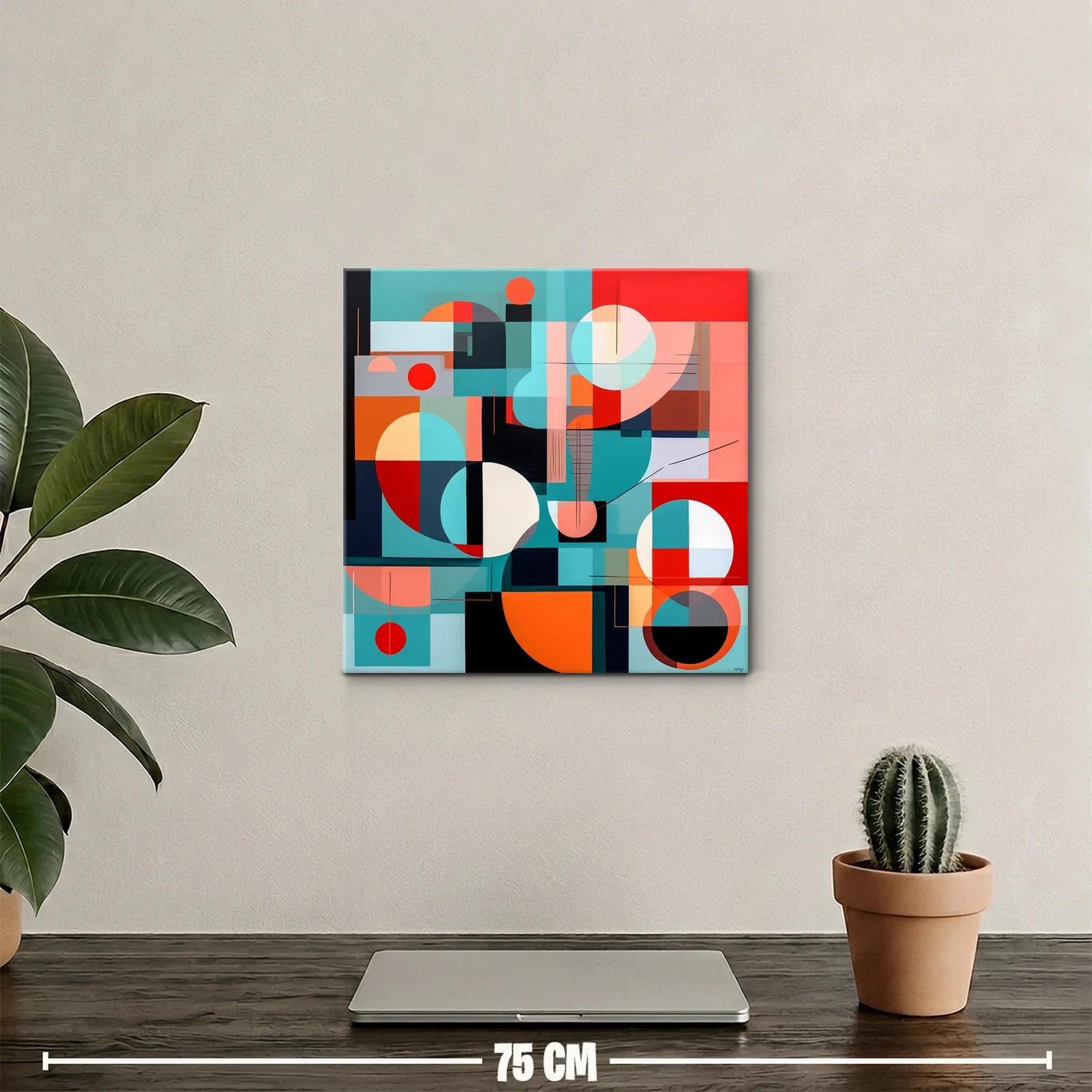 Composición geométrica vibrante en paleta cálida y fría — miniatura 2