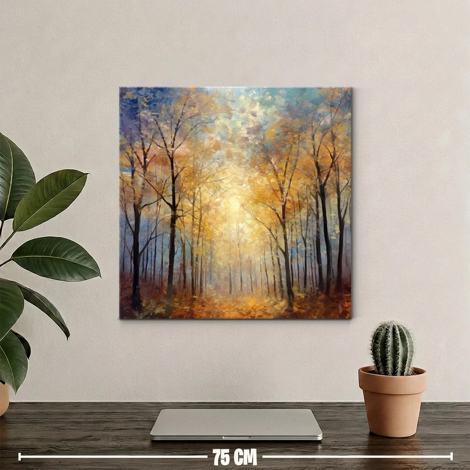 Bosque dorado iluminado con luz cálida de otoño — miniatura 2