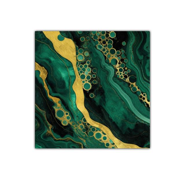 Energía y elegancia en formas orgánicas doradas y verdes