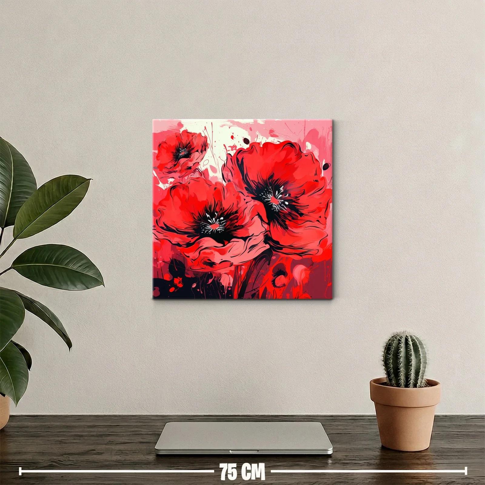 Vibrante composición de amapolas rojas con contrastes intensos — miniatura 2