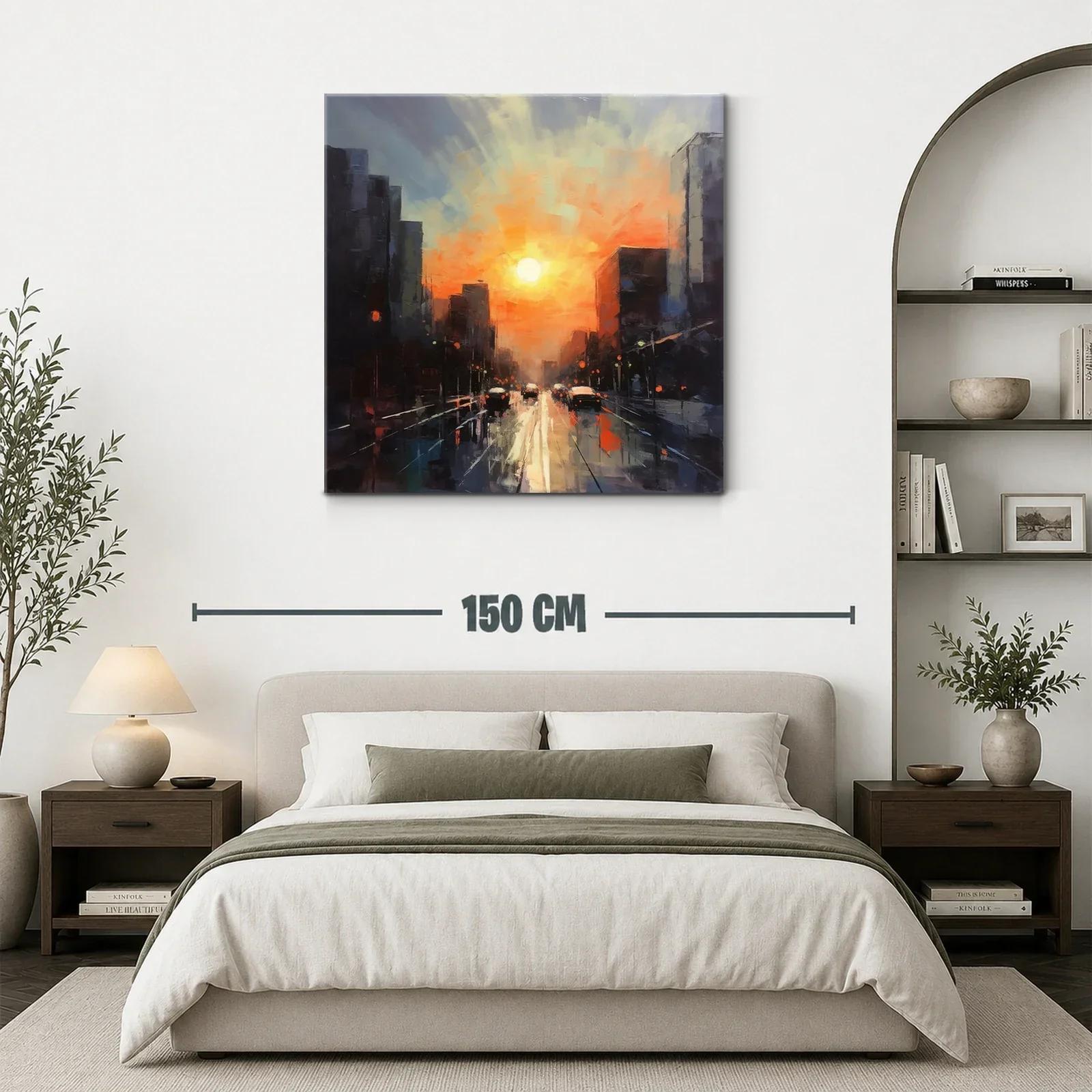 Atardecer vibrante en ciudad urbana al anochecer — miniatura 3