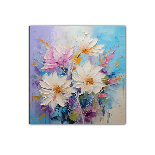 Flores vibrantes con tonos pastel y detalles vibrantes