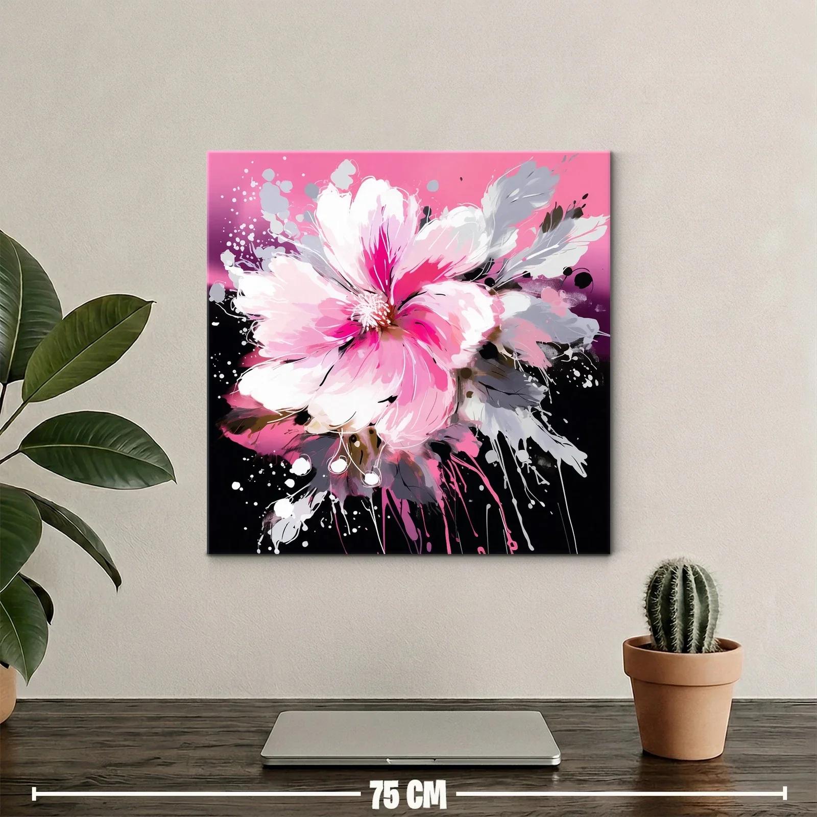 Flor vibrante en tonos fucsia y gris sobre fondo oscuro — miniatura 2
