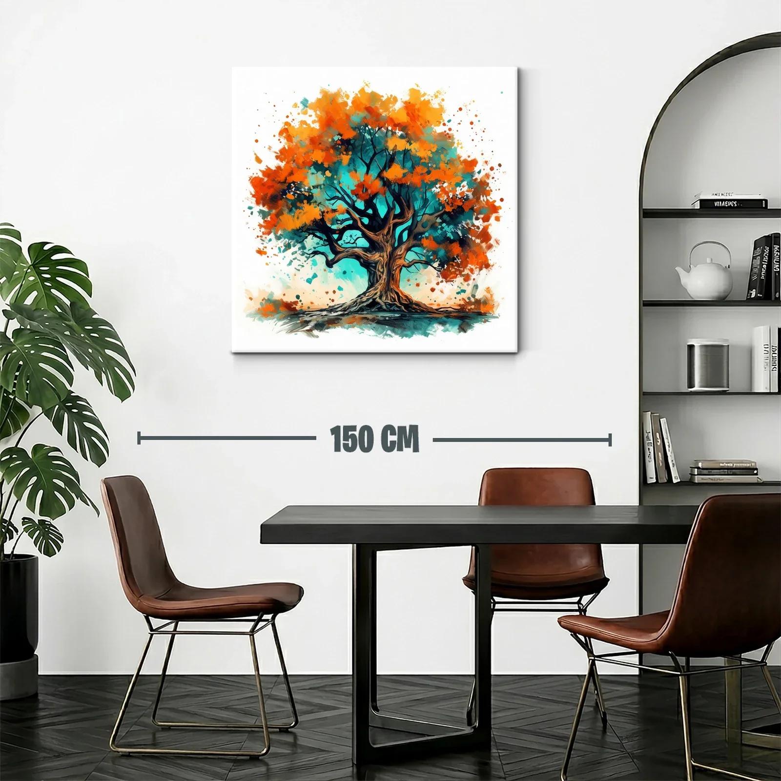 Árbol vibrante con tonos cálidos y frescos en composición dinámica — miniatura 2