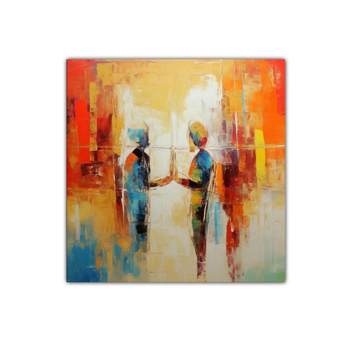 Encuentro de Siluetas en Paleta Cálida y Fría — miniatura 1