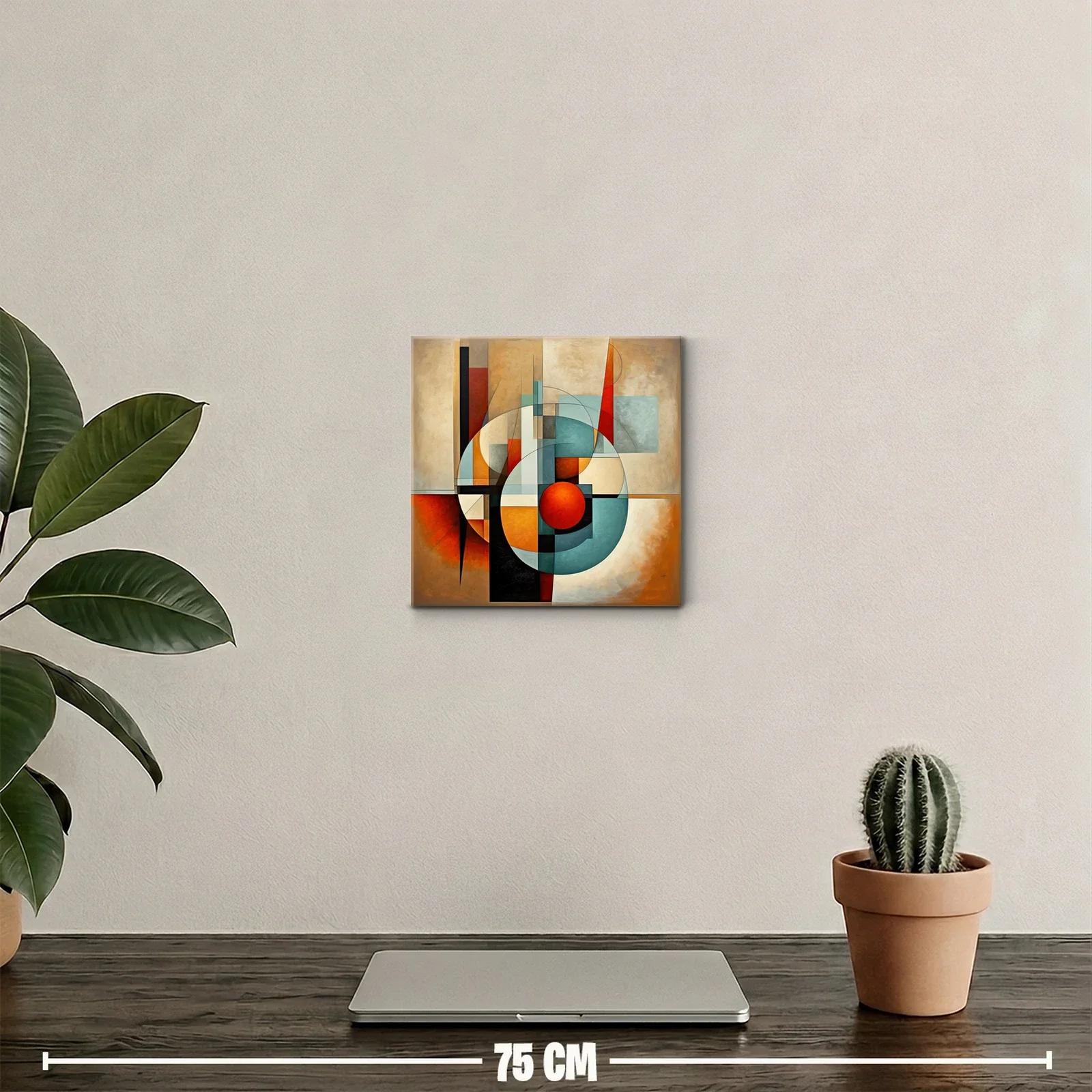 Composición geométrica en tonos cálidos y fríos vibrantes — miniatura 2