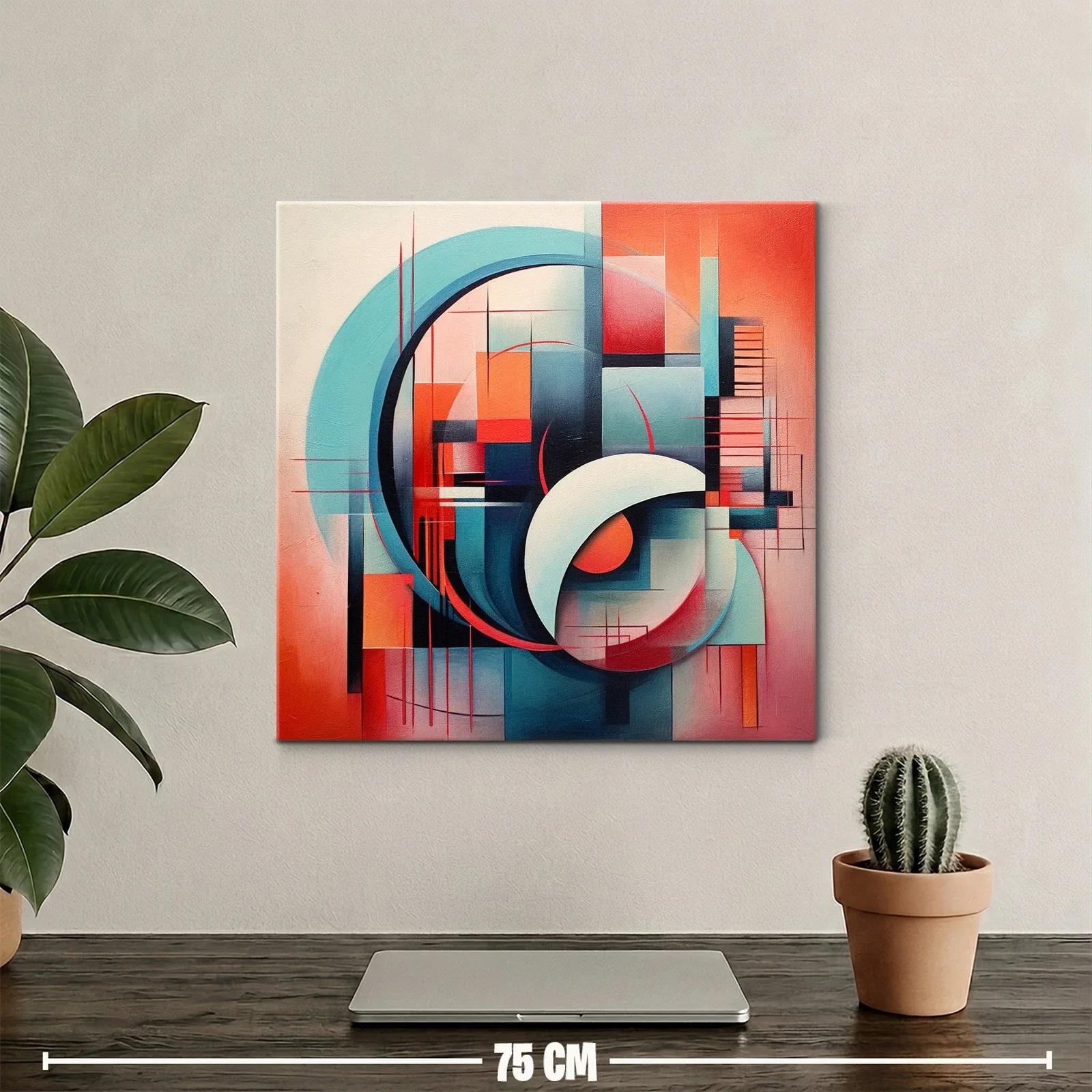 Cuadro abstracto con formas geométricas y paleta vibrante — miniatura 2