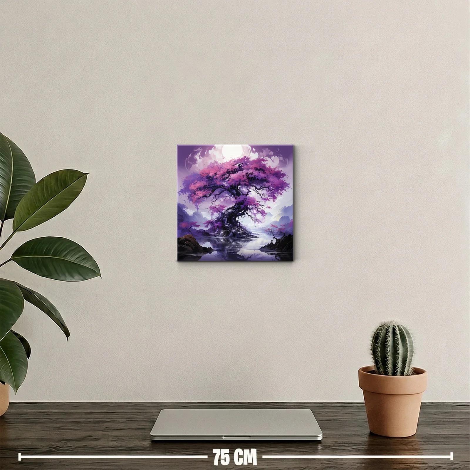Árbol mágico con brillo en tonos violetas y rosas — miniatura 2