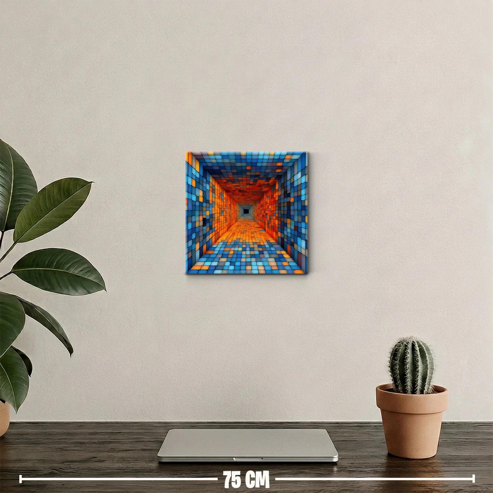 Composición geométrica en tonos cálidos y fríos vibrantes — miniatura 2