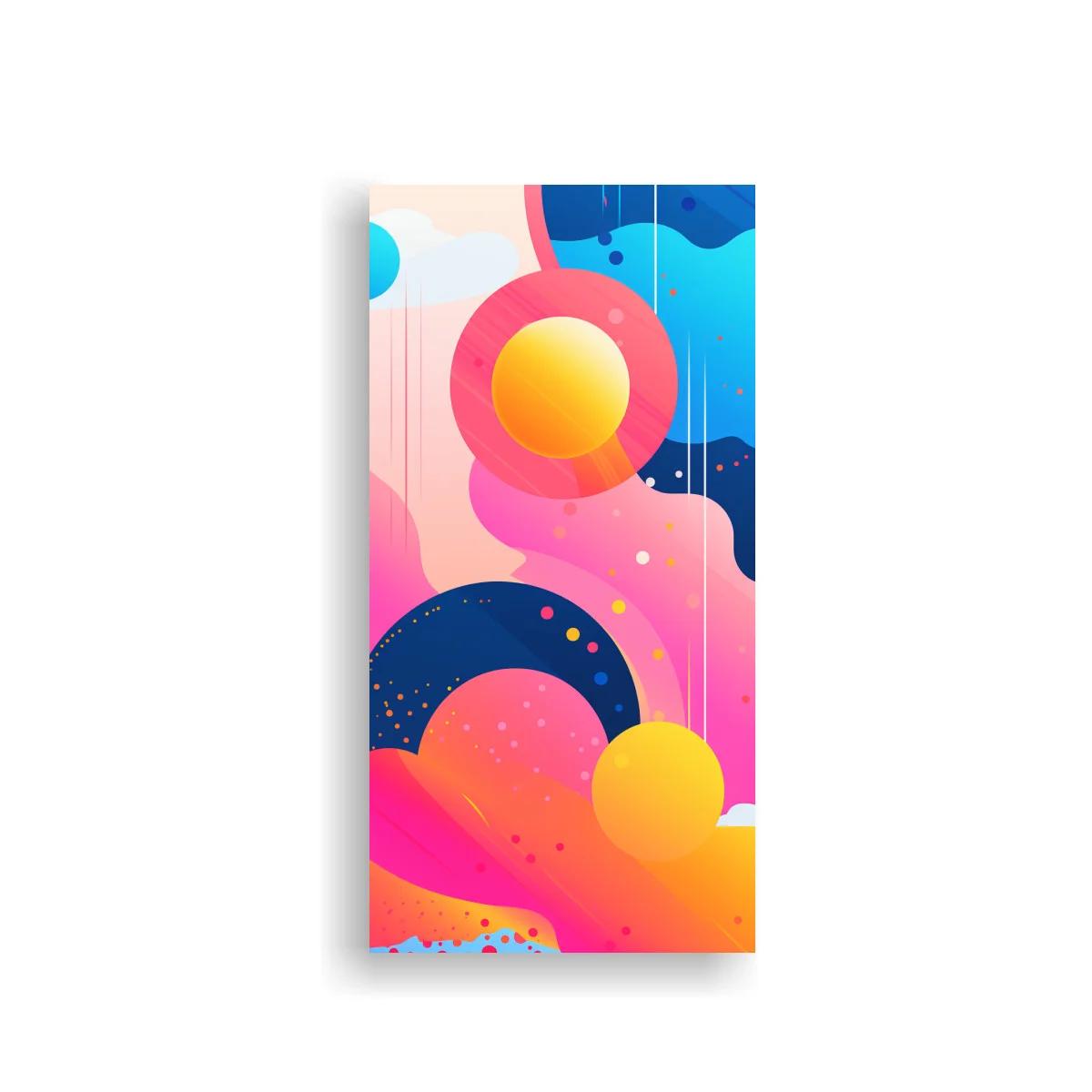 Cuadro de círculos abstractos con goteos y salpicaduras — imagen principal