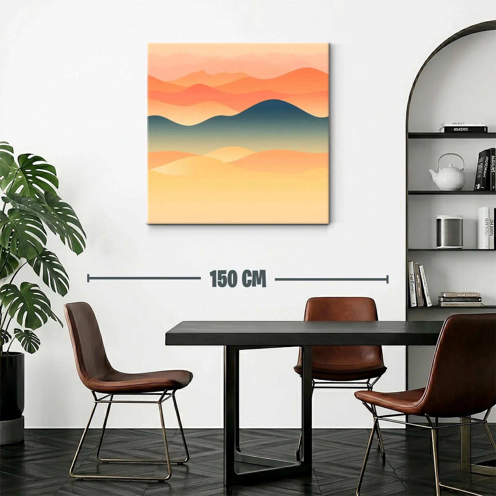 Paisaje abstracto con montañas y degradado cálido — miniatura 2