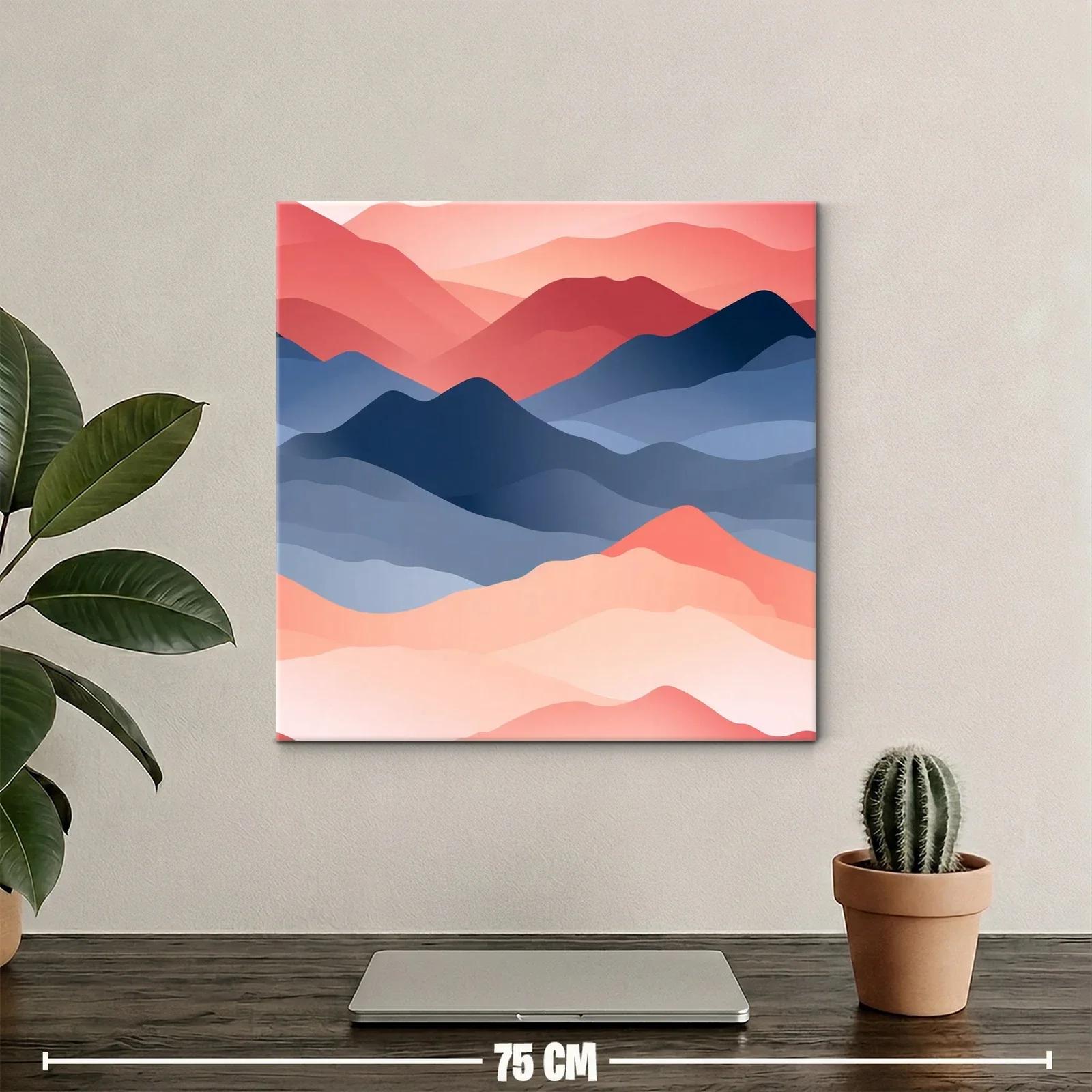 Paisaje abstracto de montañas en tonos cálidos y azules — miniatura 2