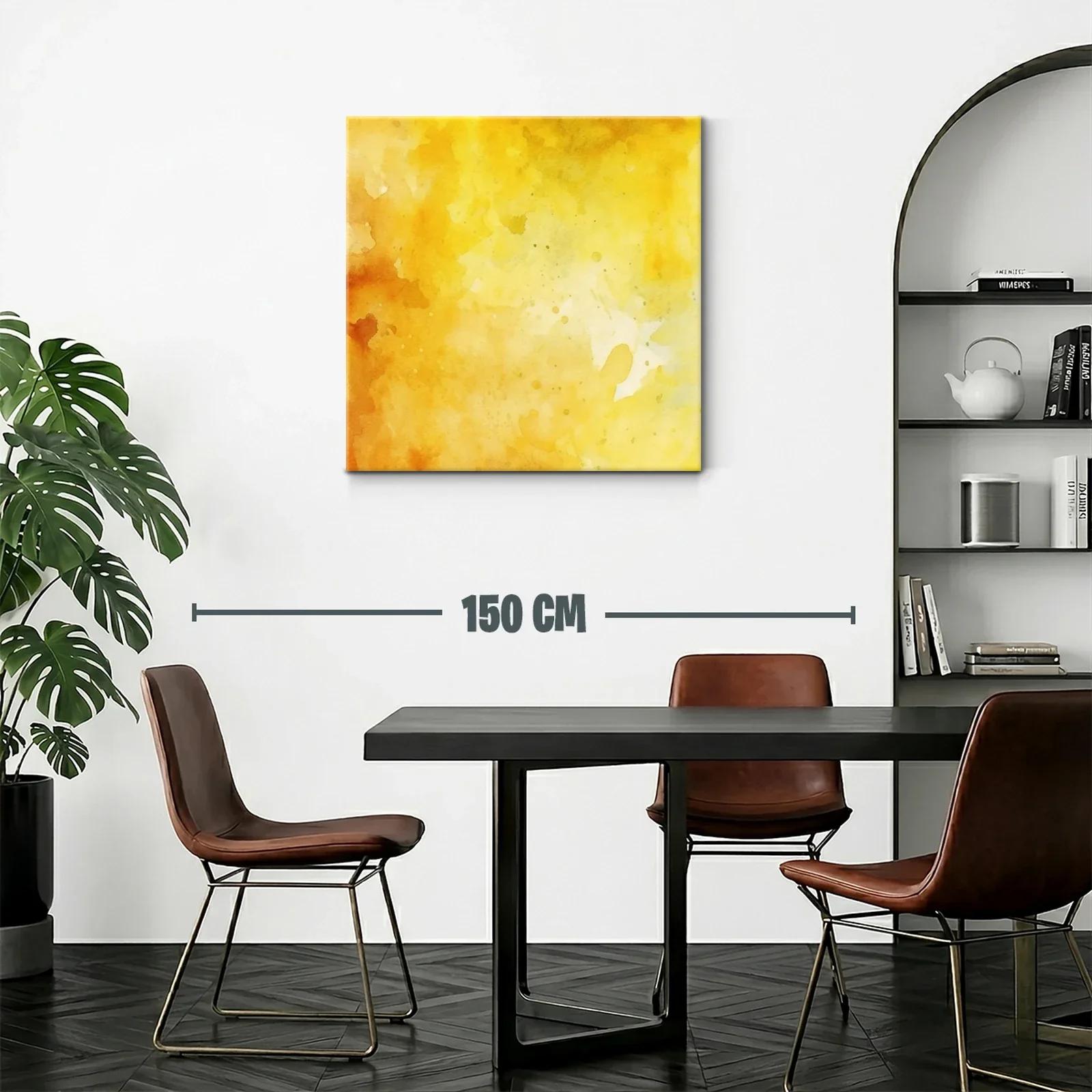 Cuadro abstracto en tonos cálidos y dorados luminosos — miniatura 2
