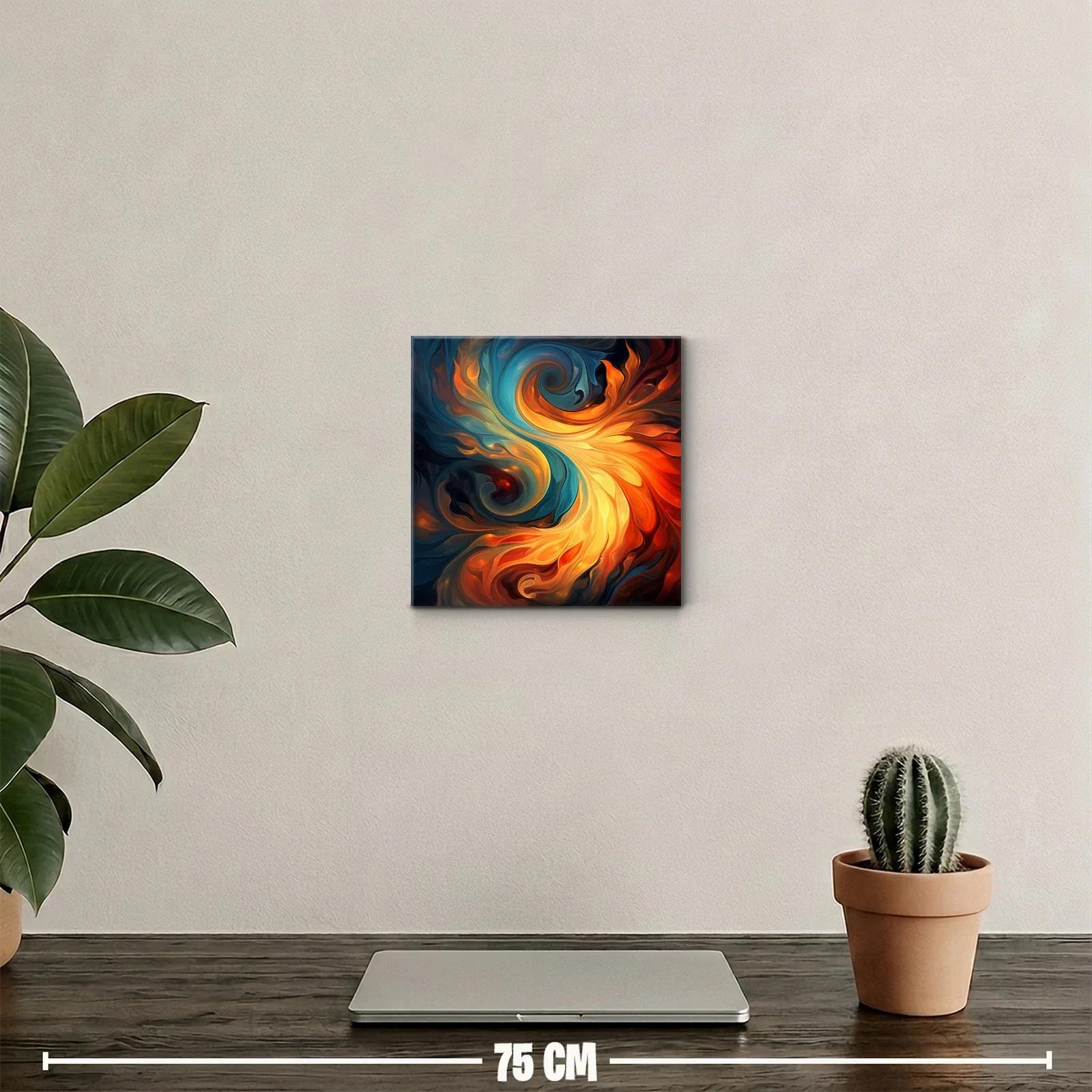 Cuadro decorativo con espiral de fuego y agua en movimiento — miniatura 2