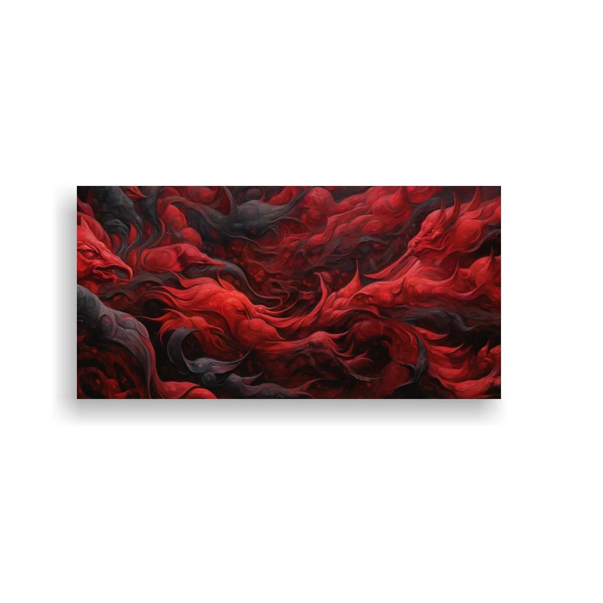 Cuadro remolino de humo rojo en panorámica horizontal — imagen principal