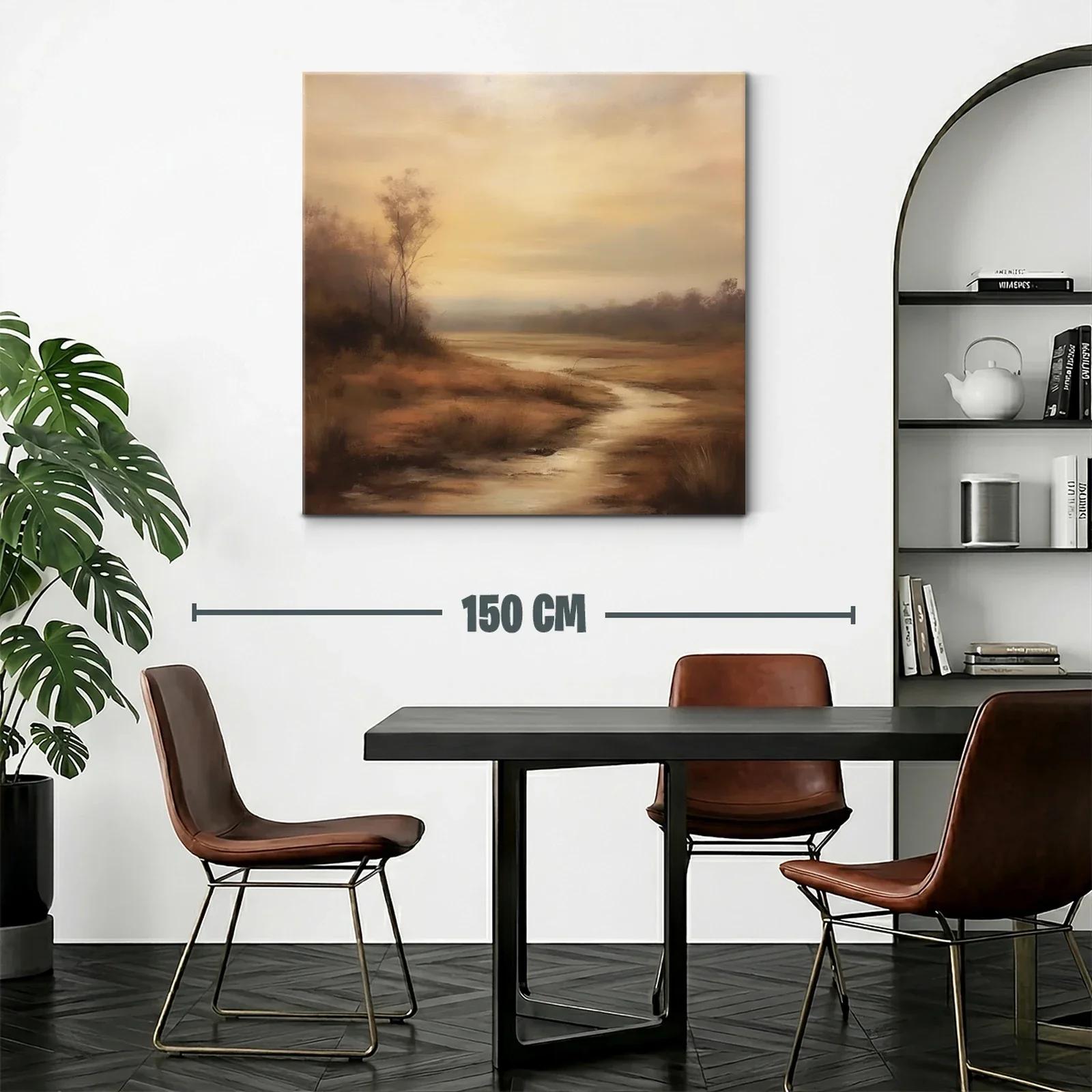Paisaje sereno con río y tonos cálidos al atardecer — miniatura 2