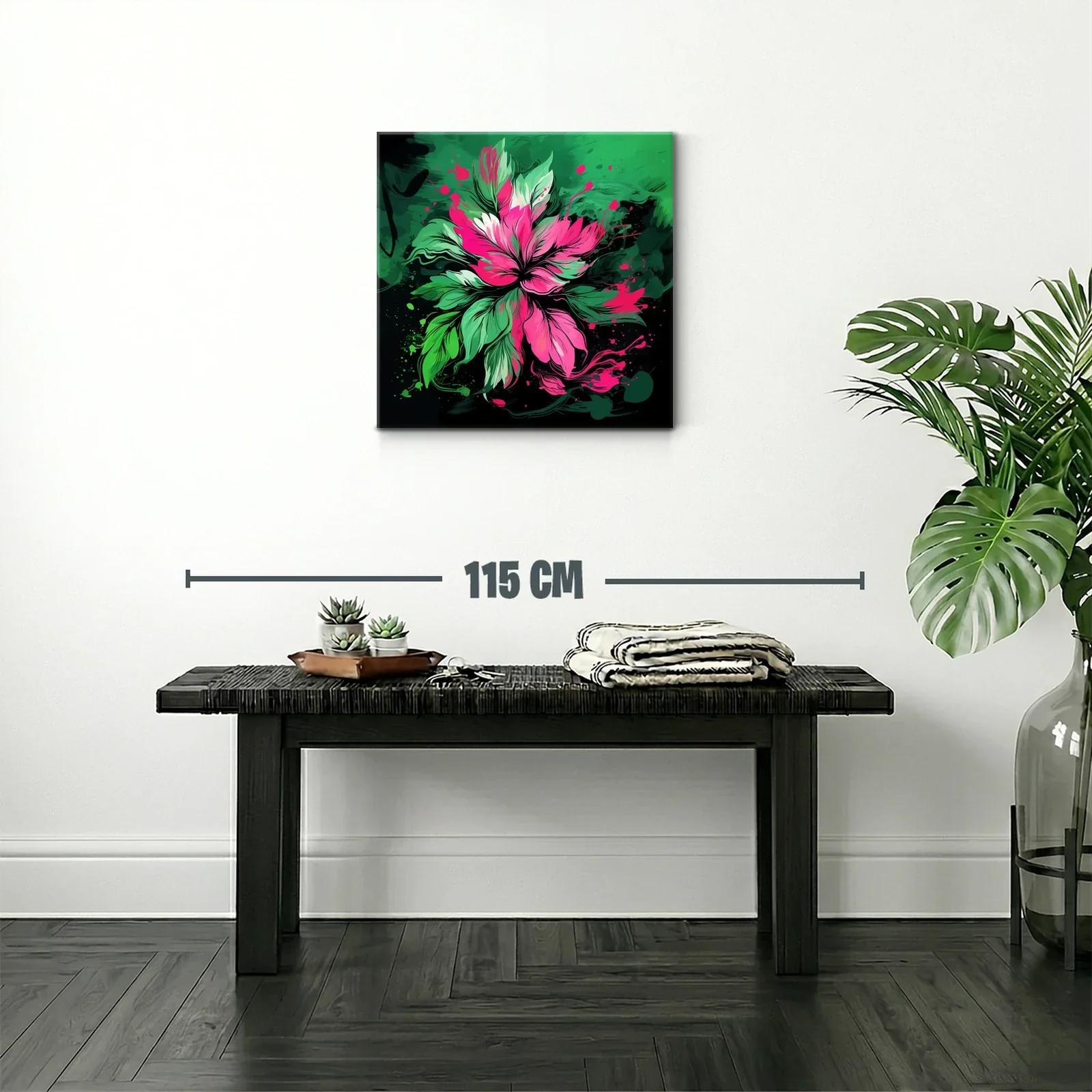 Flor vibrante en tonos verdes y fucsias intensos — miniatura 2