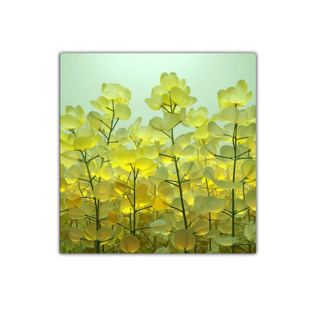 Cuadro decorativo con campo de flores amarillas luminosas — imagen principal