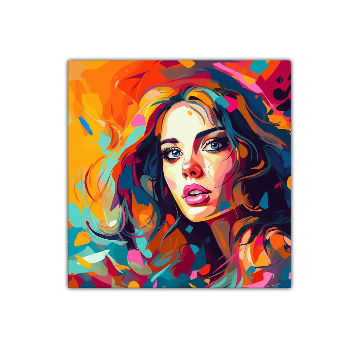 Retrato femenino vibrante con explosión de colores vivos — imagen principal