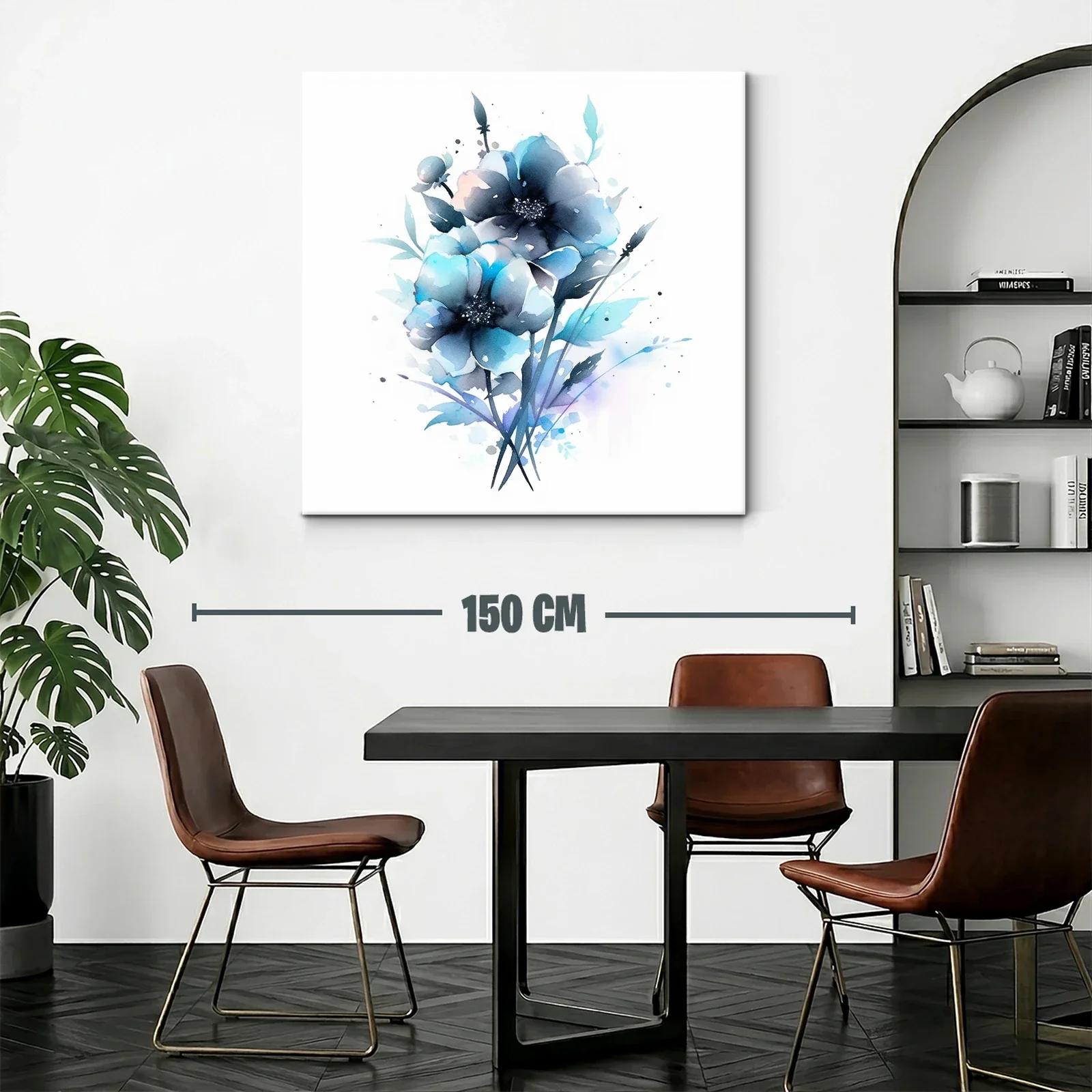 Flores en tonos azules y grises con estilo delicado y suave — miniatura 2