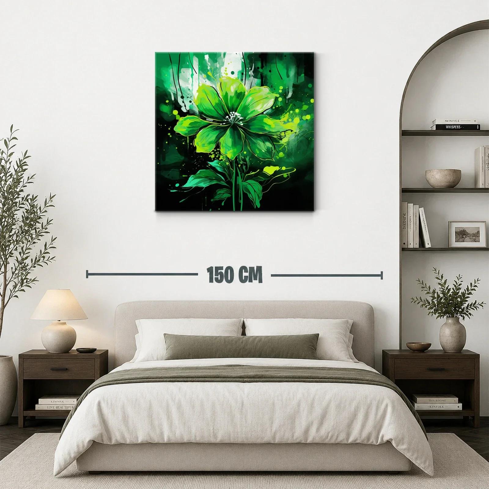 Flor verde vibrante con trazos expresionistas — miniatura 3