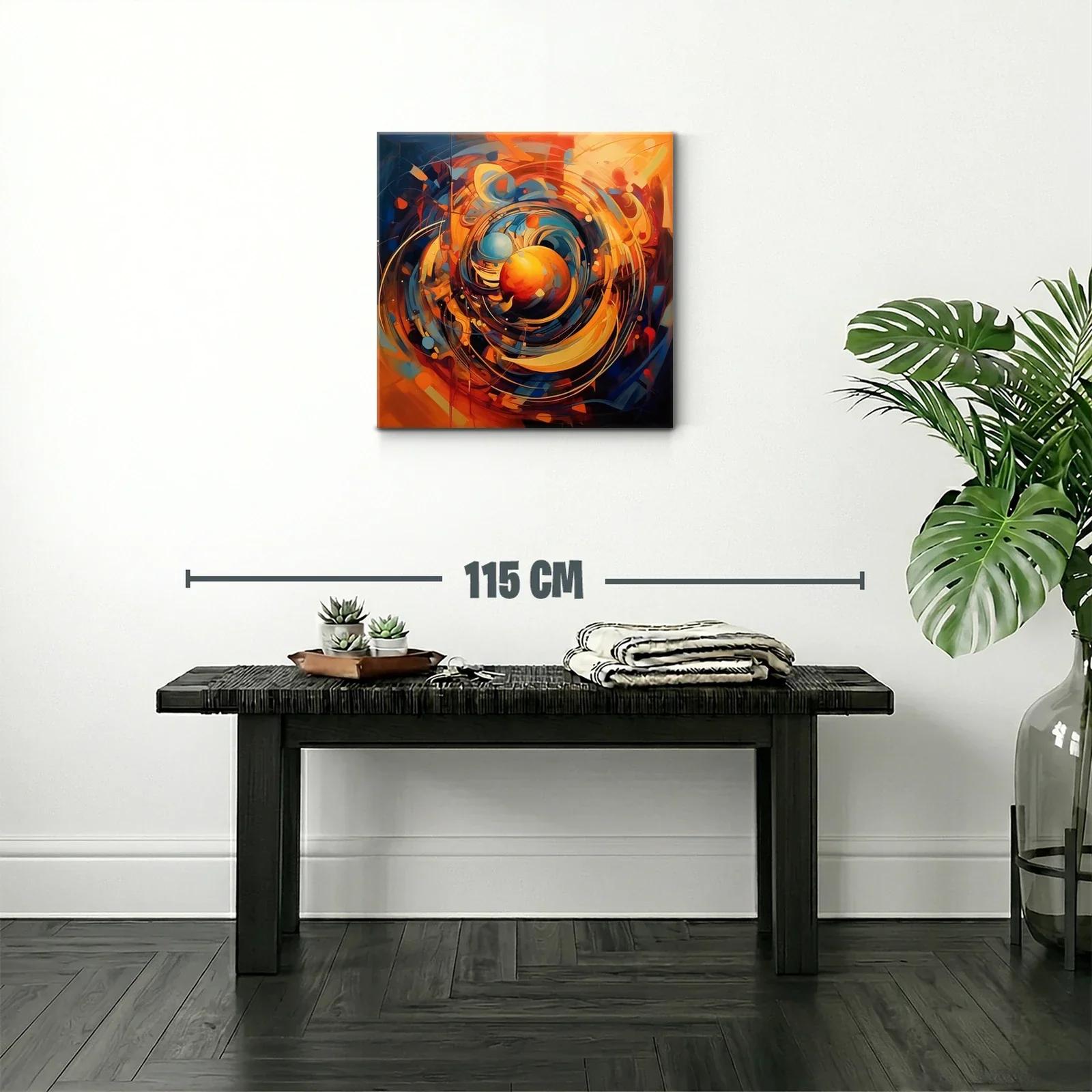 Cuadro abstracto con energía y movimiento en tonos cálidos — miniatura 2