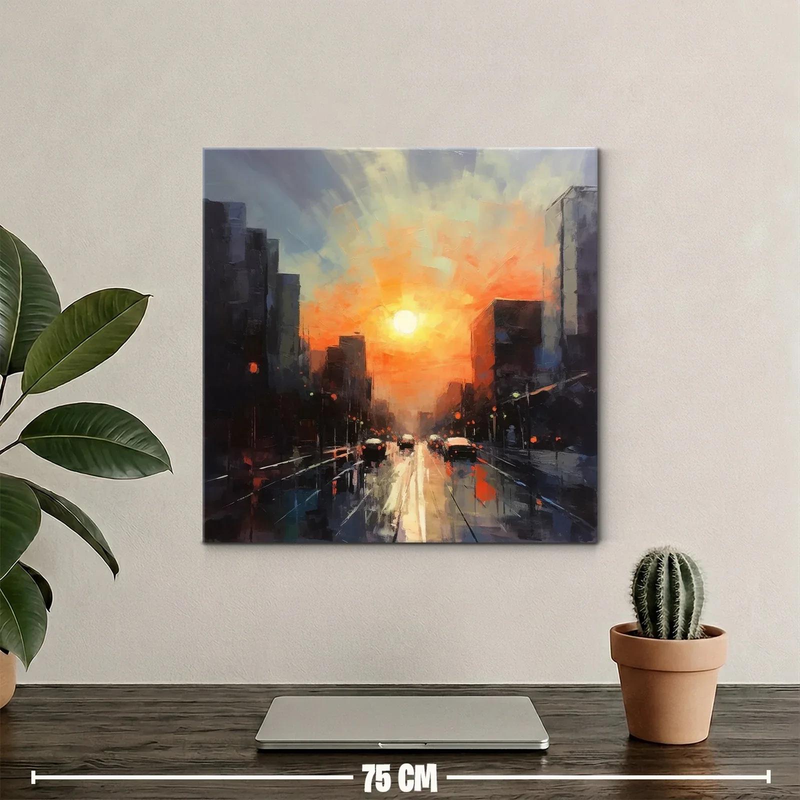 Atardecer vibrante en ciudad urbana al anochecer — miniatura 2